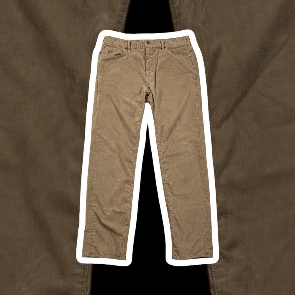 Dockers Straight Fit Corduroy Pants 36x34 Camel Brown 5-Pocket Cotton Cords